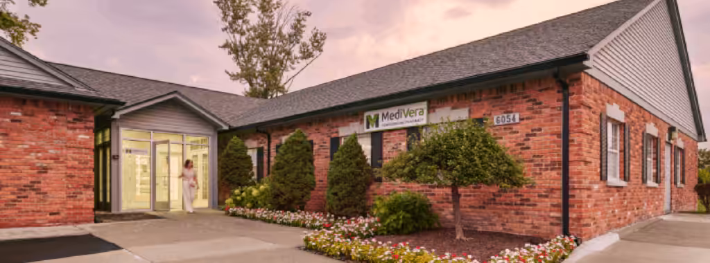 The front of a brick building with a sign that reads "MediVera"